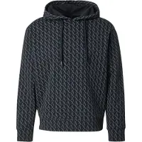 Armani Exchange per uomo. XM001225AF11847FC026 Felpa nera con logo multiplo (M), Nero, Casual, Cotone