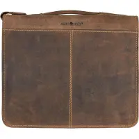 Greenburry Vintage Caso di scrittura Vera Pelle 29 cm marrone