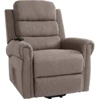 Mendler Poltrona TV MCW-K63, poltrona reclinabile, funzione reclinabile, ausilio per alzarsi, massaggio, funzione riscaldante, tessuto ~ grigio scuro