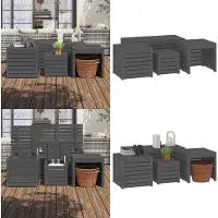 vidaXL Set di cassette da giardino 4 pezzi in legno di pino massiccio grigio