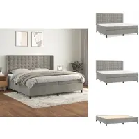 vidaXL Letto a molle con materasso grigio chiaro 200x200 cm in velluto - Letti e strutture letto