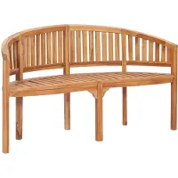 The Living Store Panca Banana 151 cm in legno massiccio teak