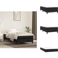 vidaXL Letto a molle con materasso nero 90x200 cm in velluto - Letti & Reti
