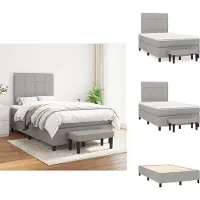 vidaXL Letto a molle con materasso in tessuto grigio chiaro 120x200 cm - Letti & strutture letto