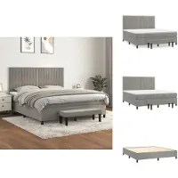 vidaXL Letto a molle con materasso grigio chiaro 180x200 cm in velluto - Letti e strutture letto