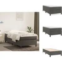 vidaXL Letto a molle con materasso grigio scuro 100x200 cm in velluto - Letti e strutture letto