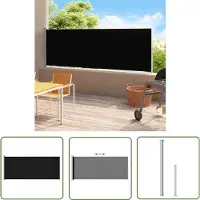 The Living Store Tenda laterale estensibile 200x500 cm Nero