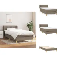 vidaXL Letto a molle con materasso in tessuto taupe 100x200 cm - Letti e strutture letto