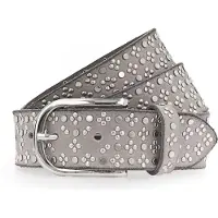 B.belt Cintura Vera Pelle 80 cm grigio