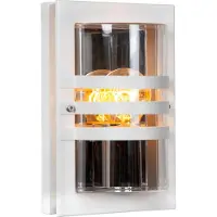 Lucide Applique da esterno PRIVAS bianca 1xE27x40W in plastica, dimensioni: 24x15x11 cm, IP44,
