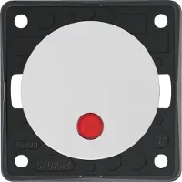 Hager Berker 937722509 Interruttore a bilanciere con illuminazione e lente rossa, bianco polare, lucido Integro Flow/Pure
