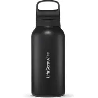 LifeStraw Go Nordic Noir GOST-1L-NOIR Stainless Steel, bottiglia con filtro a 2 fasi, 1L