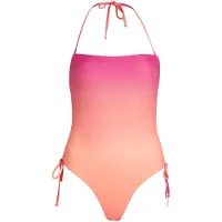 Karl Lagerfeld Printed Halter Swimsuit Ombre Hibiscus-carmelia Taglia: S | Costumi Interi Outlet | Donna