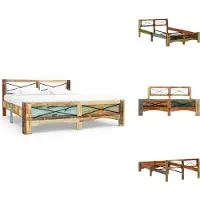 vidaXL Letto in legno massiccio 140x200 cm - Letti e strutture letto