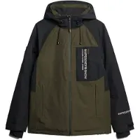 Superdry per uomo. MS110179A Giacca da sci verde Freestyle Core (S), Sportivo, Neve, Polister riciclato, Sostenibile