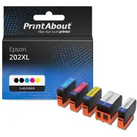 PrintAbout Cartuccia compatibile Epson 202XL (C13T02E74010) - 5 colori Alta Capacità Multipack