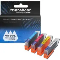 PrintAbout Cartuccia compatibile Canon CLI-571BK/C/M/Y - 4 colori Multipack