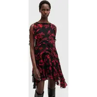 AllSaints Callie Dress Maria Siren Red Taglia: 10 | Abiti Midi Outlet | Donna | Rosso