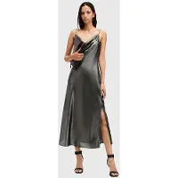 AllSaints Hadley Dress Metallic Grey Taglia: 12 | Abiti Midi Outlet | Donna | Grigio