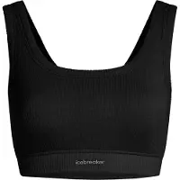 Icebreaker Women's Merino Rib Lotus Bra Reggiseno sportivo Donna (XS, nero)