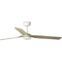 Faro Ventilatore Punt M, DC, bianco/legno chiaro