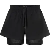 Super.natural Women's Double Layer Shorts Pantaloncini Donna (L, nero)