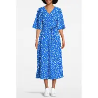 French Connection Bonita Wrap Angel Dress Long Bright Blue/white Taglia: 6 | Abiti Midi Outlet | Donna | Blu