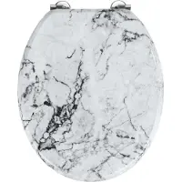 Wenko WC SEAT ONYX Coperchio per wc in marmo Sedili per wc in MDF Bagno ospiti WC