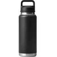 Yeti Rambler Bottle 36oz Chug Cap, Black, borraccia thermos con tappo per bere, 1L