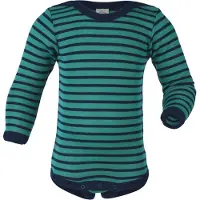 Engel Baby Long-Sleeved Bodysuit with Press Studs, Striped Bambini (74/80, blu/turchese)