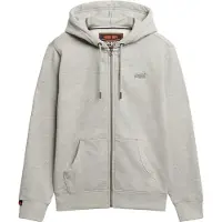 Superdry per uomo. M2014128A Felpa con cappuccio e zip con logo Essential in grigio (3XL), Casual, Cotone