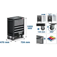 Bgs Carrello da officina Profi Standard 8 cassetti con 234 utensili - 4113