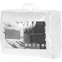 Beliani Coperta bianca in cotone Japara e piumino d'anatra 155 x 220 cm extra calda a basso rumore permeabile all'aria leggera per la camera da letto invernale