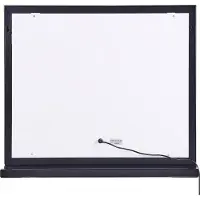 Beliani Specchio da toilette in metallo nero 50 x 60 cm Illuminazione a LED rettangolare moderno holywood