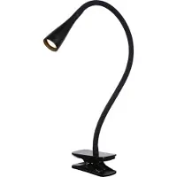 Lucide Lampada LED a morsetto Zozy, nera, 3-StepDim, braccio flessibile