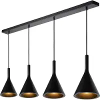 Lucide Lampada a sospensione Gipsy. nero, gesso, 120 cm, a 4 luci