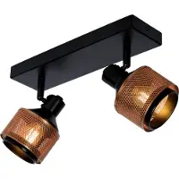 Lucide Faretto a soffitto Rafa con griglia, 2 luci