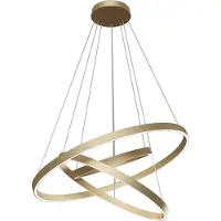 Maytoni Rim LED sospensione, 840, 3 anelli, ottone