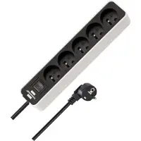 Brennenstuhl 1153254520 Steckdosenleiste 5-fach weiss mit schwarz/5.00m