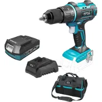 Dedra Set Di Utensili A Batteria 18V, Sas+All Ded7019 Trapano Avvitatore 50Nm, 13Mm Con Funzione Di Percussione, Batteria Ricaricabile 2.0Ah, Caricabatterie, Borsa 16&Quot;