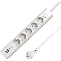 Microconnect 5-way USB Schuko Power Strip (MC-GRU00515WS-USB)