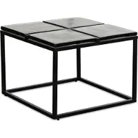 FineBuy Tavolino da caffè in vetro metallo 58x58x43,5 cm Tavolino da divano nero Tavolino da soggiorno quadrato Tavolino da caffè moderno Tavolino da salotto