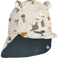 Liewood Kid's Gorm Reversible Sun Hat with Ears Cappellino Bambini (41-43 cm - 0-3 Months, beige)