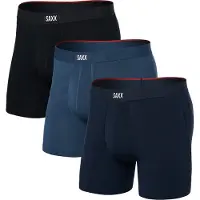 Saxx - Set da 3 boxer traspiranti - Vibe Xtra Soft Comfort BB Fly 3pk Dark Denim/Navy/Black per Uomo - Taglia S