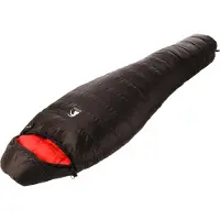 Alvivo Ibex 500 Sacco a pelo in piuma (225 cm, nero/rosso)