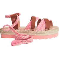 White Stuff Ghillie Tie Jute Flatform Pink Multi Taglia: 4 | Espadrillas Outlet | Donna | Rosa