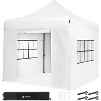 Vonroc Gazebo Easy-Up - 3x3 m | Set incl. Pareti Laterali - Bianco