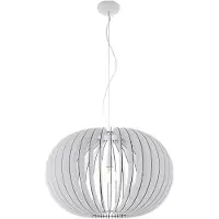 Eglo Grande lampada a sospensione in legno bianco argento LED adatta Ø 70cm altezza 150cm IP20