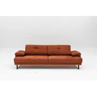 Hannah Home , Mustang - Arancione, divano letto, divano letto a 3 posti, arancione, poliestere, 239 x 83 x 99 x cm