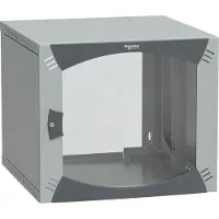 Schneider Electric Actassi OPB, rack da parete, 9U, B600 x T600, porta in vetro fissa da 19", R7035 NSYOPB9U6F